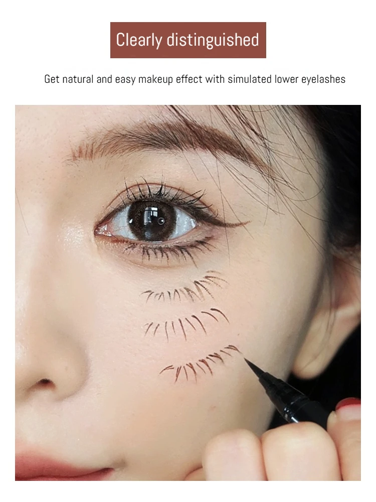 Gellas stylo Eyeliner Ultra mince 0.01mm imperméable noir marron lisse longue durée sans taches facile à porter crayons à cils maquillage