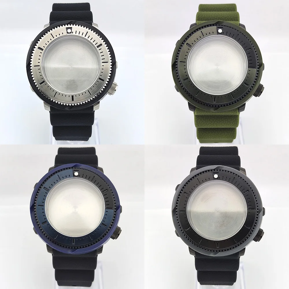 45mm Case NH35 Case Stainless Steel Sapphire Glass Waterproof  Case NH36 Case Men Watch Bezel Parts Case For NH35/NH36 Movement