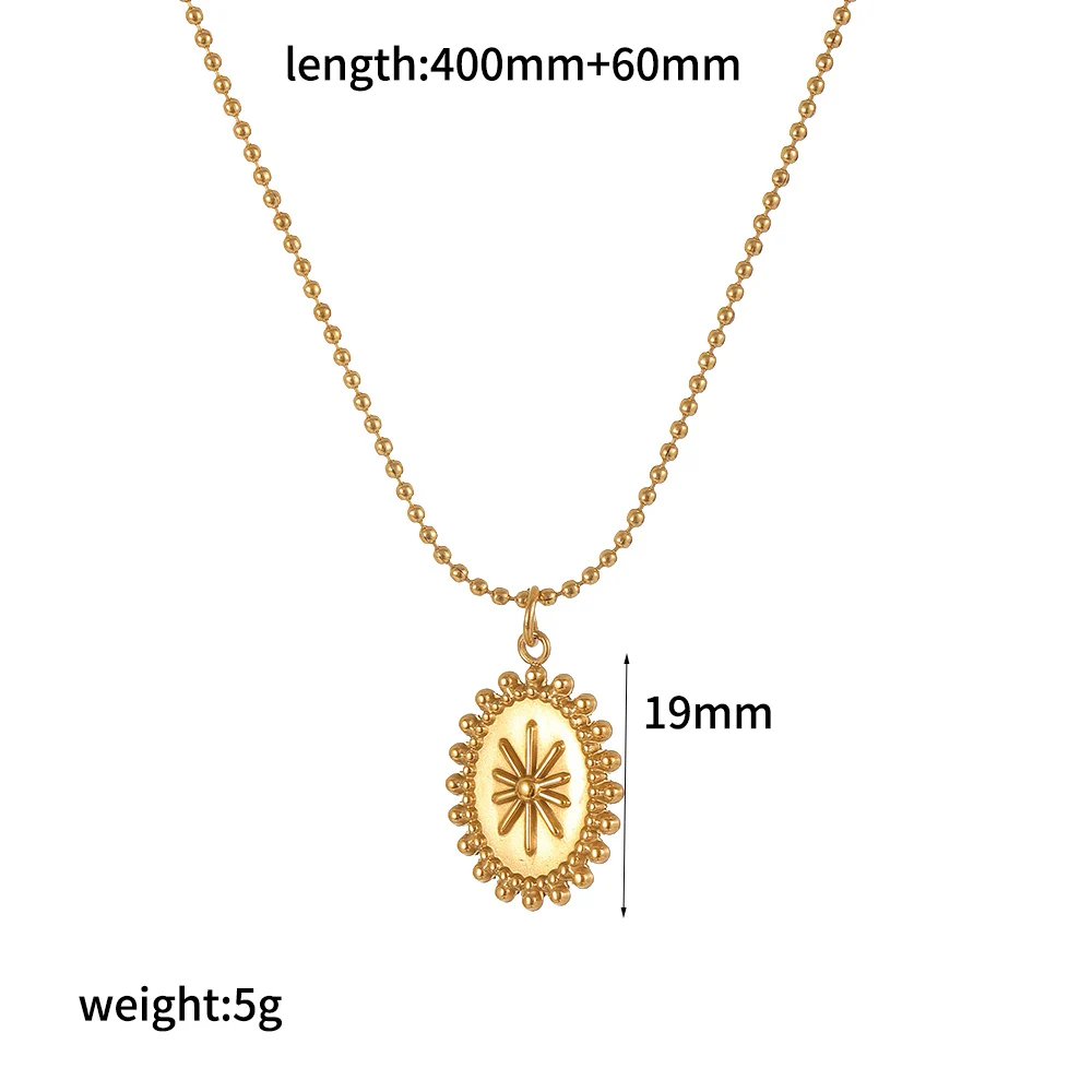 TD Retro Classic 316L Edelstahl Stern-Mond-Anhänger Halskette Unisex Modeschmuck Geschenk-Accessoire – Detail 7