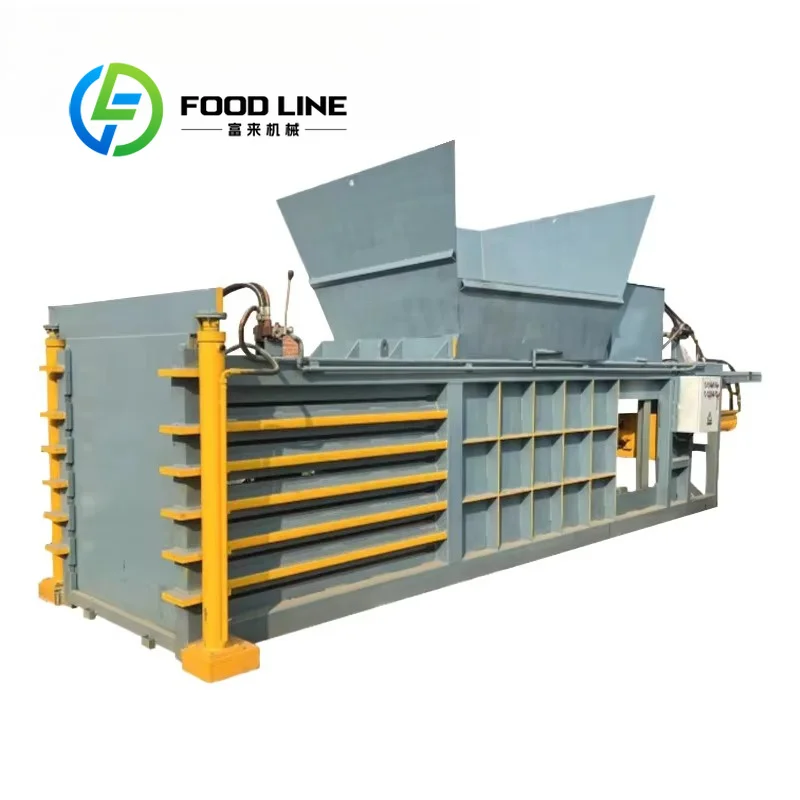 Horizontal Hydraulic Baler Heavy Duty Waste Compression Machine For Plastic Film Cardboard Aluminum Cans Recycling Processing