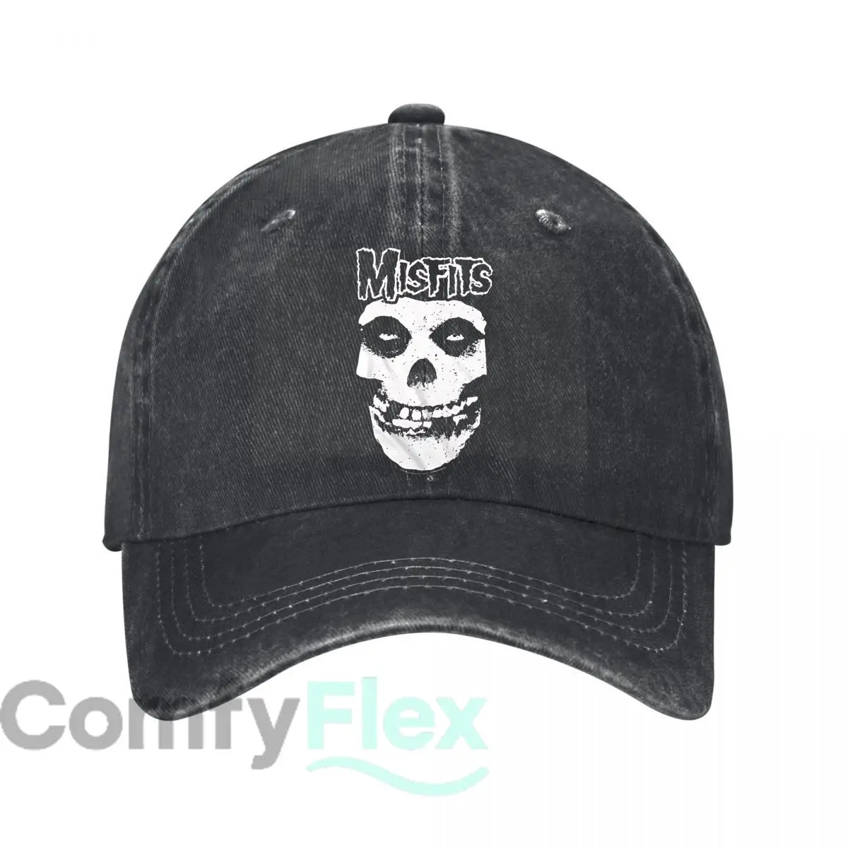 Misfits Grungy Skull Emblem Graphic Baseball Cap Men Women Distressed Washed Sun Cap Outdoor Workouts Hat