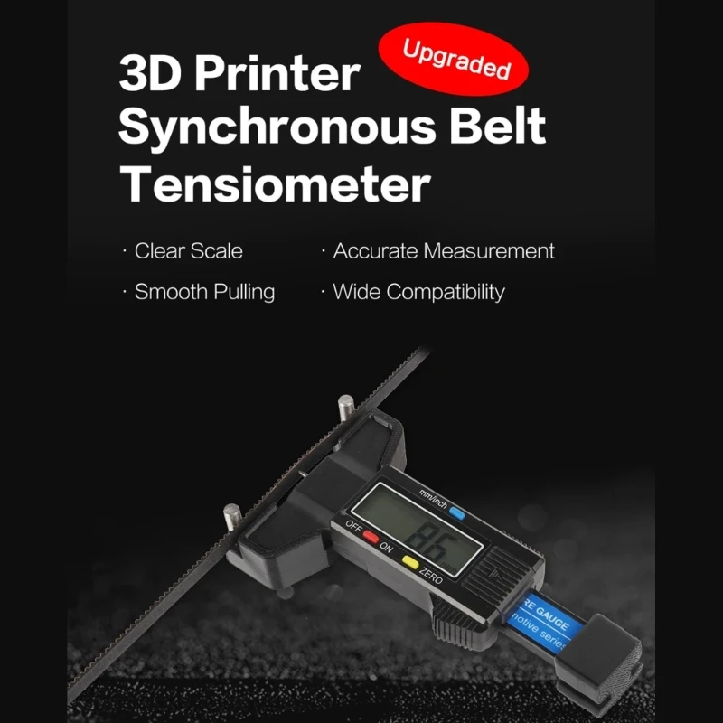 Upgraded 2GT Timing Belt Tensiometer Synchronous Belt Tension Gauge Tester Detection Measurement for 3D Printers