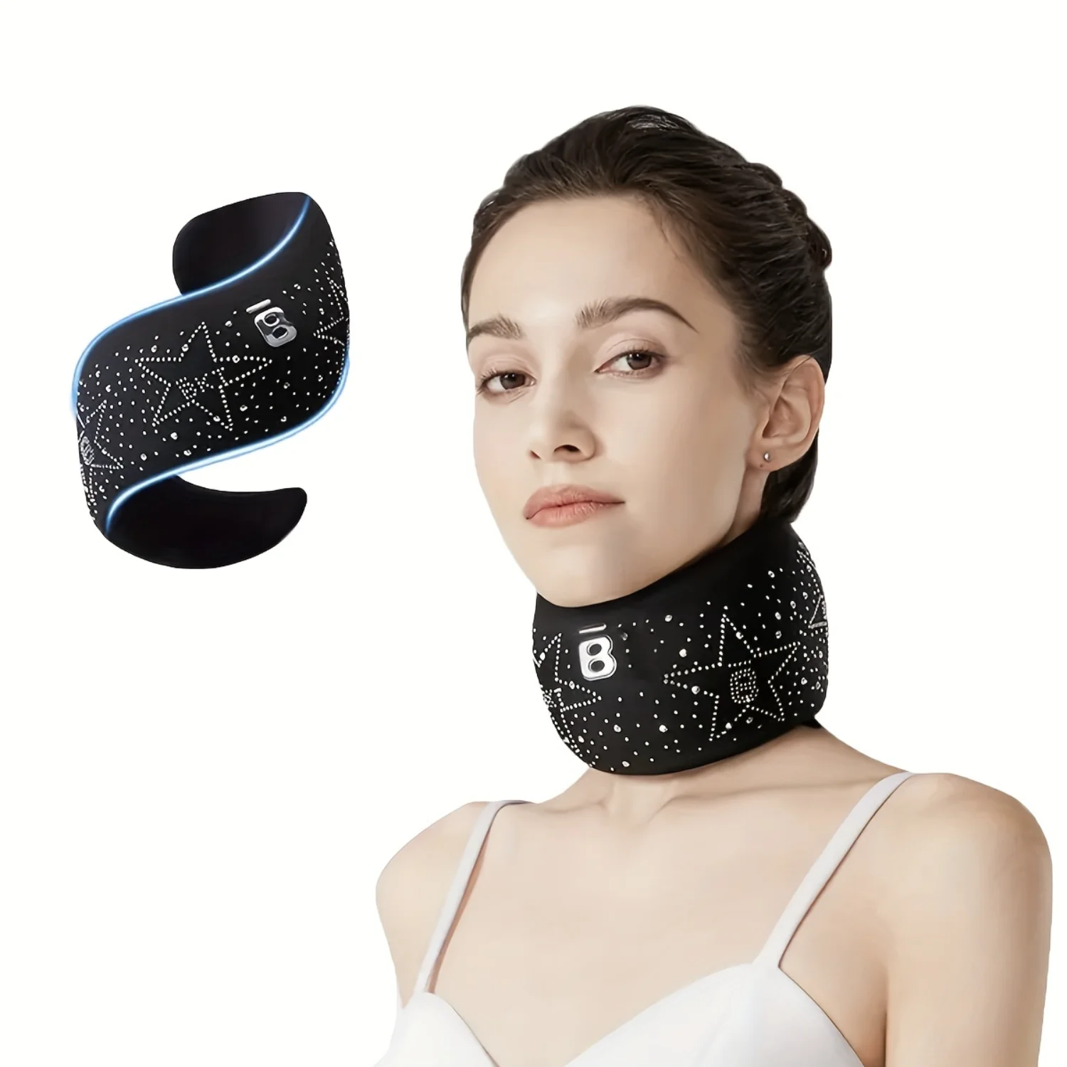 Premium Soft Neck Brace - Adjustable Cervical Support for Comfortable Sleep, Travel & Office - Ergonomic Pain Relief Collar - St