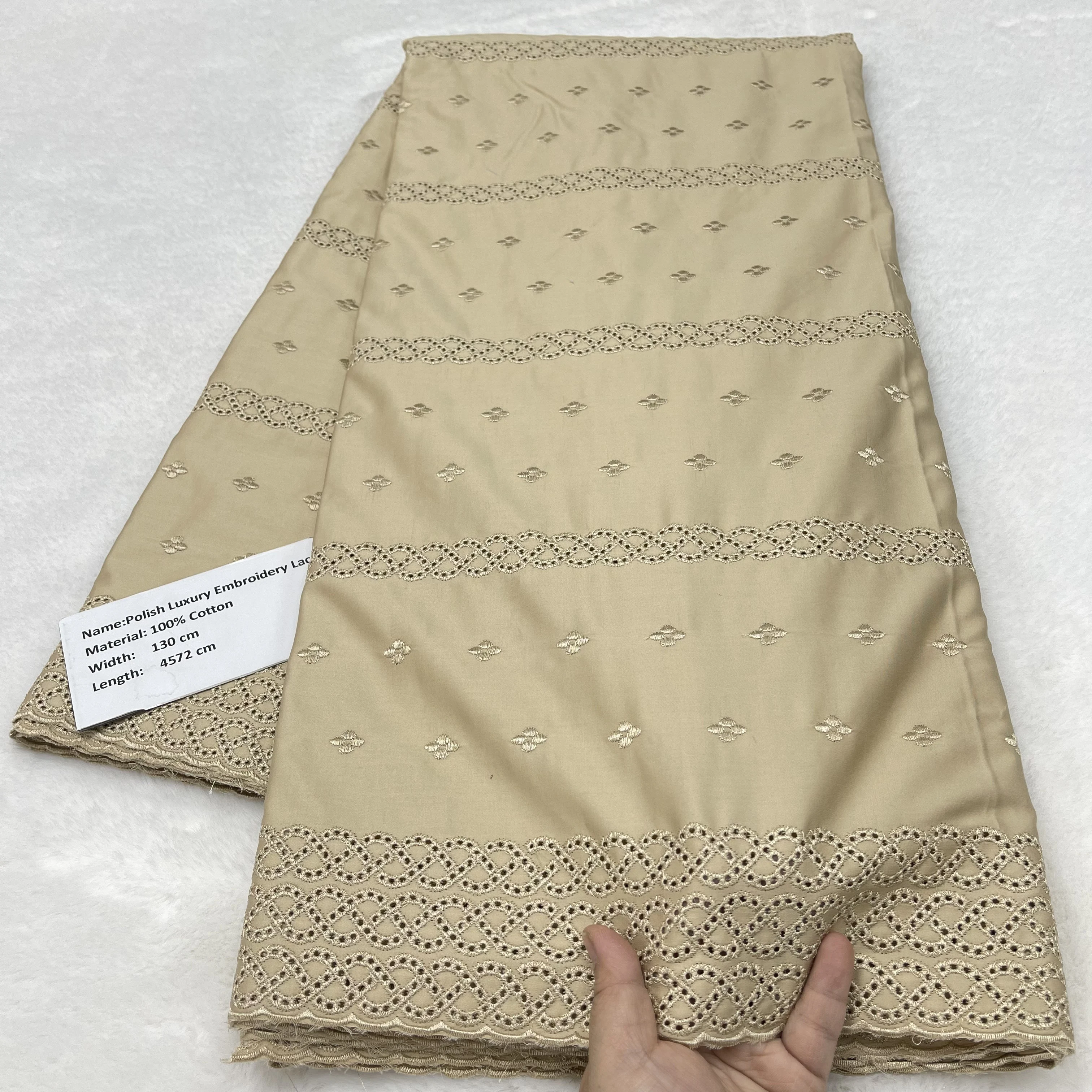 Luxury African Men /Women Satin 100% Cotton Lace Fabric Swiss Nigerian Polish Lace Fabric High Quality Embroidery TV4-1110-2