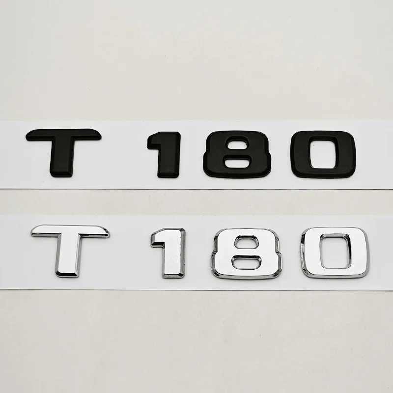 For Mercedes Benz T180 Trunk Emblem Badge Letter Logo Chrome Car Styling Tailgate Sticker Nameplate Accessories Replacement