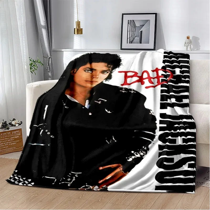 Manta HD con estampado retro de Michael Jackson, manta suave para el hogar, dormitorio, cama, sofá, viaje, oficina, manta sólida para adultos