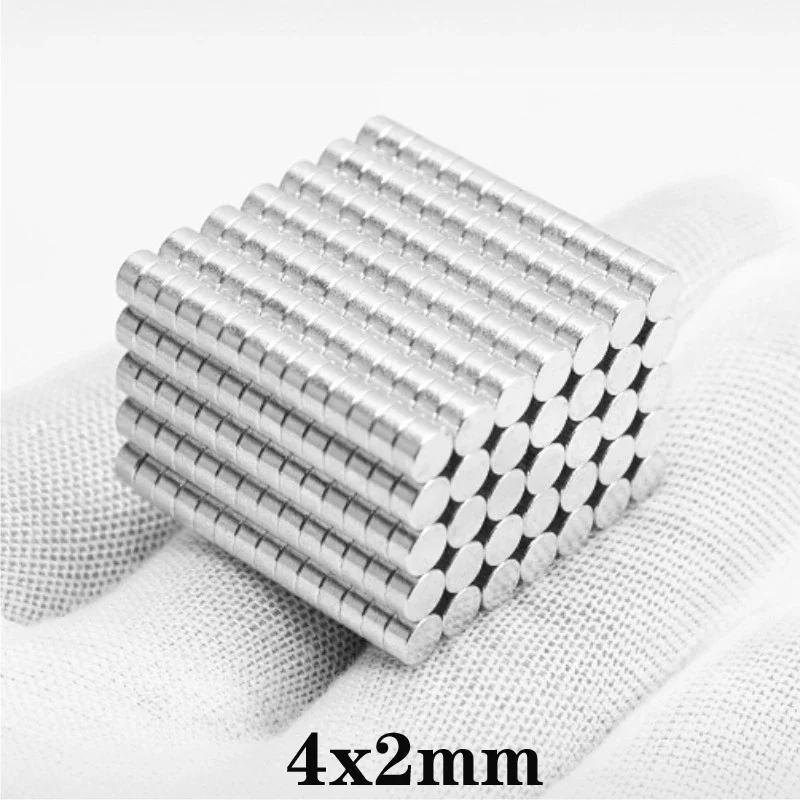 100~2500pcs 4x2 Rare Earth Magnets Diameter 4x2mm Small Round Magnets 4mm*2mm Permanent Neodymium Magnets 4*2 strong magnet disc