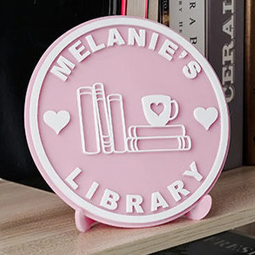 Custom acrylic bookshelf with brackets - personalized bedroom decoration - library book corner decoration - gift for book lovers