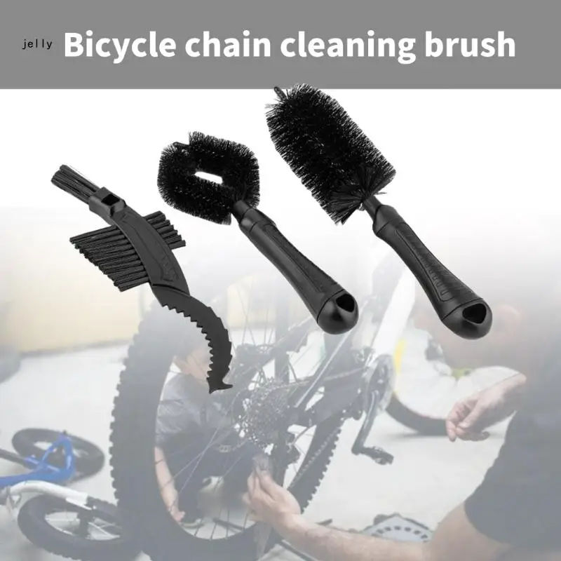 3Pcs Bicycles Chain Scrubber Cleaning Brushes Bike Cleaning Tool Bicycles Tire Scrubber Chain Cleaner Brush Easy to Use 448C