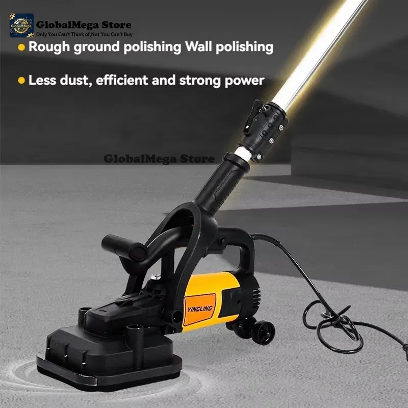 2026 Latest Handheld Rough Grinder Dust-Free Plastering Tool Long Rod Floor Polisher Four-Head Concrete Grinding Machine for