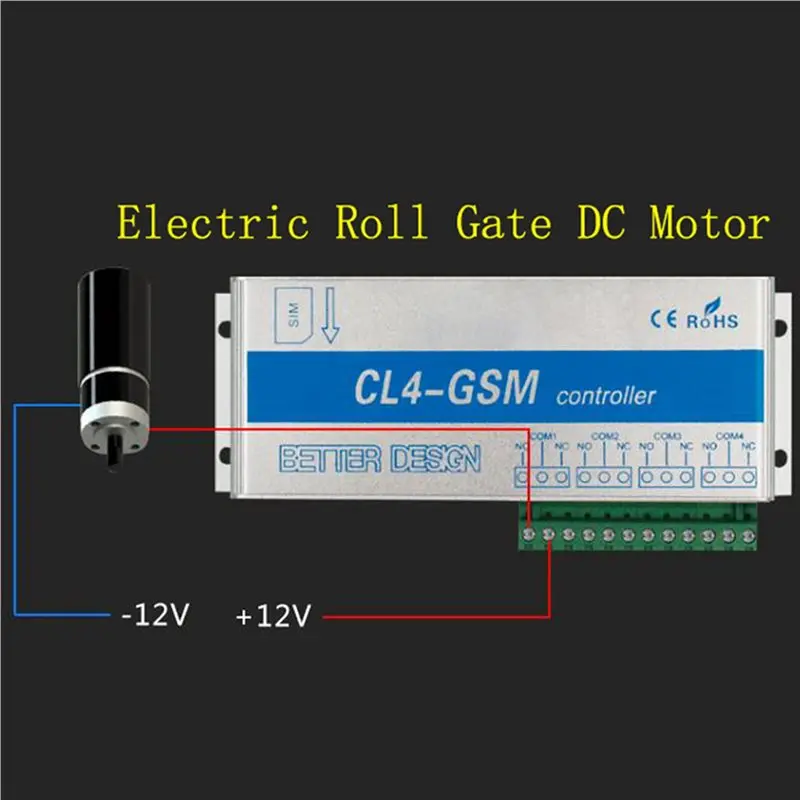 2X 4 Channel Relay CL4-GSM SMS GSM APP Wireless Controller GSM Receiver And Switch Gate/Door Opener Operator(US Plug)-Y41A