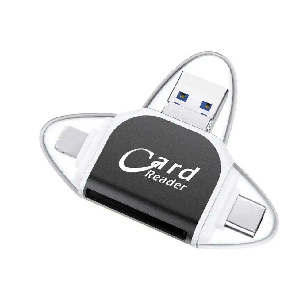 Multi-Port 4 In 1 Universal SD TF Card Reader USB Type C Hub Adapter To View Camera Photos For iPhone Pro G0M8