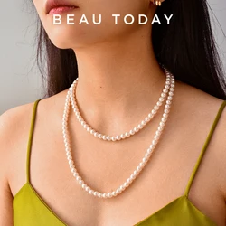 BEAUTODAY Pearl Necklace Women 925 Silver Beads Vintage Female Jewerly Fashion Accessories 93058