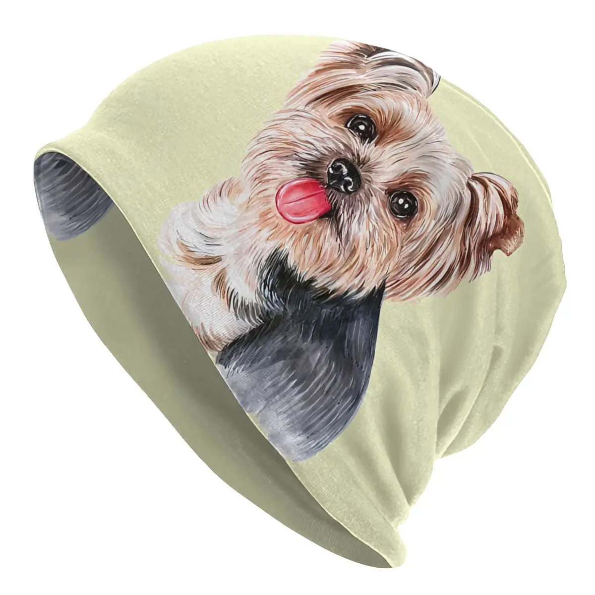 Yorkshire Terrier Dog Outdoor Thin Beanie Caps Yorkshire Cartoon Skullies Beanies Ski Caps Soft Bonnet Hats