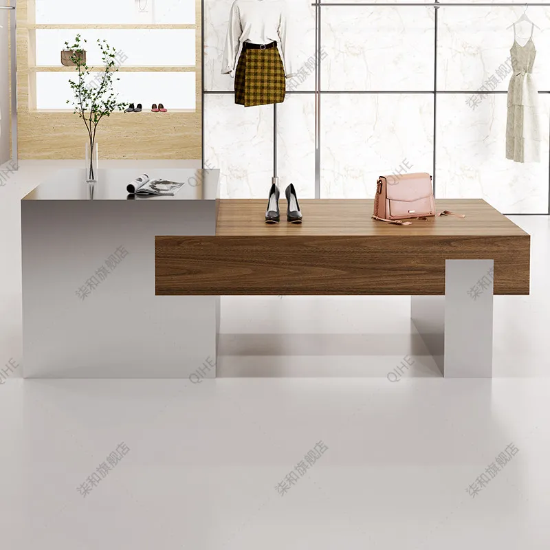 Commercial Nakajima Taiwan Water Station Walnut Color Display Table Shoe Store Women's Clothing Store Display Table