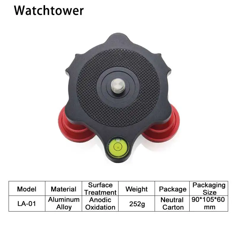 삼각대 빠른 레벨링 베이스, 퀵 릴리스 조정 패닝 어댑터 플레이트, 스피릿 버블 밸런스, DSLR 카메라 볼 헤드용
