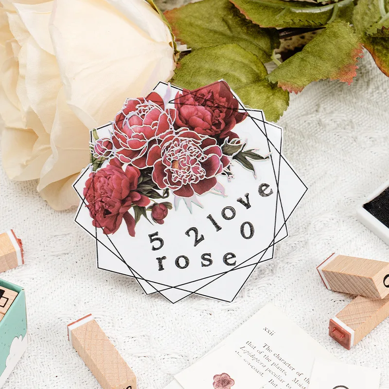 42Pcs Wooden Seals Assorted Stamp Numbers, Letters  Geometric Figures, Small Expressions, Happy Party Series Handbook Seals