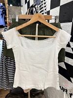 Sweet Women White Tank Top 2024 Fashion Summer Ladies Round Neck Vertical Stripes Pornhub Crop Top  Female Cotton Short