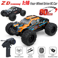 ZD Racing MT-16 RC Car 1:16 4WD 2.4GHZ 4CH Remote Control  Off-Road Car 2845 Brushless 3600KV Motor 80Km/h for Kids Adults