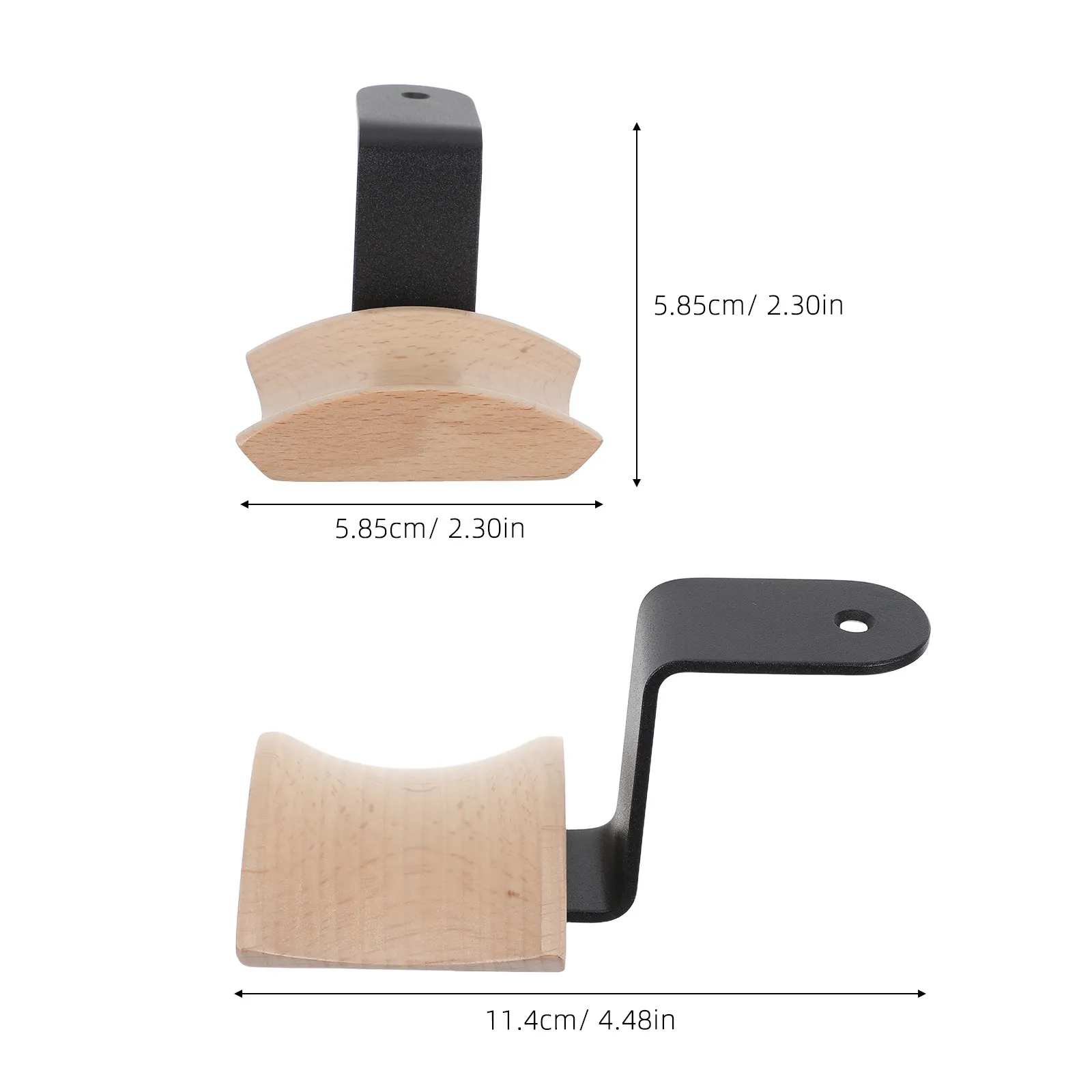 Headphone Wall Mount Holder 2.3 Wide Walnut Wooden Headset Hook Space-Saving Headphone Rack Gaming Office Home Earphone Stand