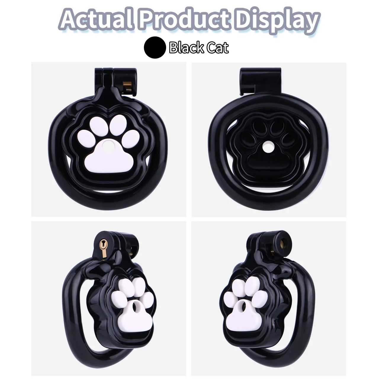 New Cat's Paw Chastity Cage Penis CB Lock Sissy Penis Cages with Chastity Belt Cock Ring Adult Sex Toys for Men Gay Dick Bondage view 5