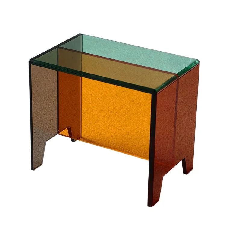

Simple and advanced shoe change stool door home living room creative transparent low stool acrylic dressing stool children's