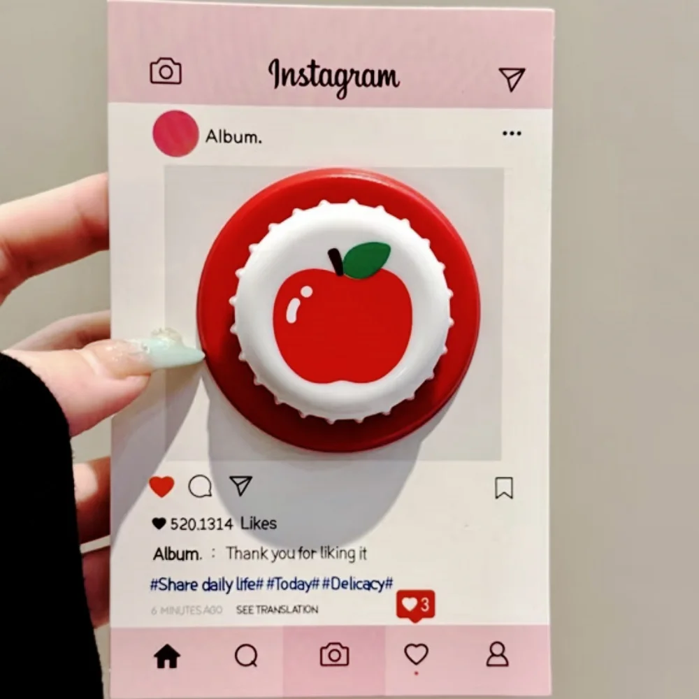

Korean Cute Beer Bottle Cap Cartoon Apple Magnetic Holder Phone Grip Tok GripTok Stand Support For iPhone For Magsafe Accessorie