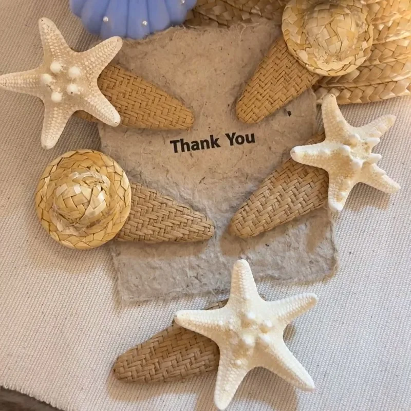 

Summer Beach Vacation Hot Girl Mermaid Princess Hair Accessories, Faux Shell and Starfish Hair Clips for Girls