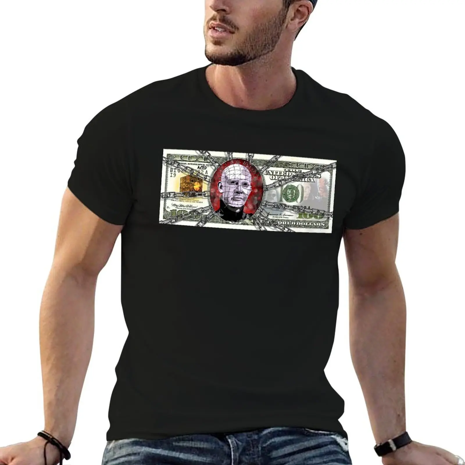 

shirt man money shirts t plain cotton t pinhead T-Shirt 100% man hellraisers