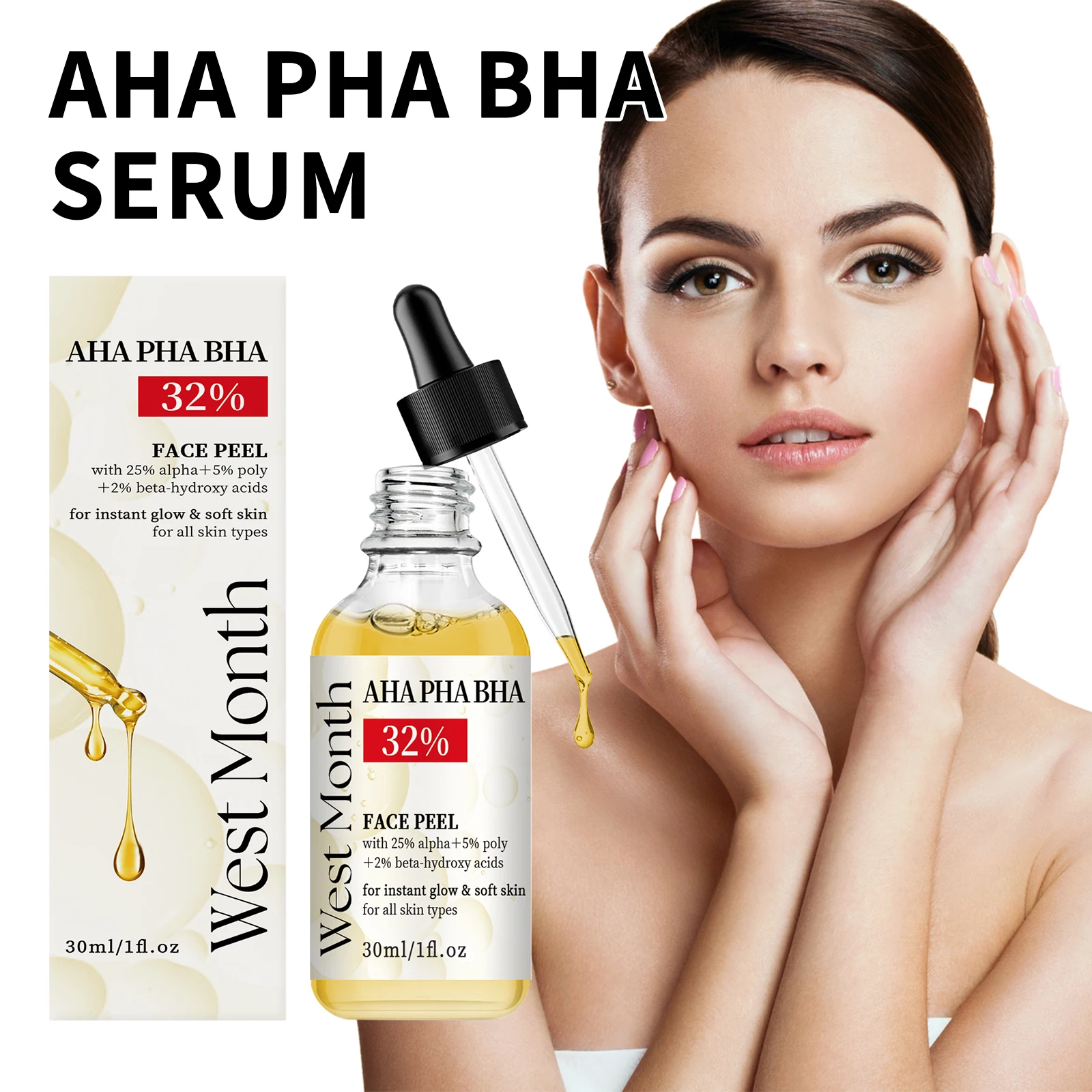 Fruit Acid Serum, Smooth and Firm Skin, Fine Pore Shrinkage AHA Facial Serum
