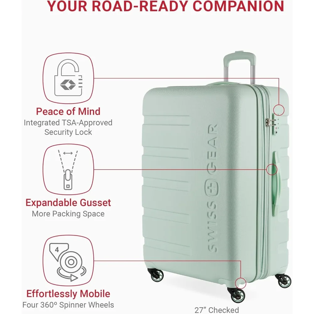 Bagage Extensible Rigide avec Roues Rotatives, Aqua, 3 Pièces (SM/MD/LG)