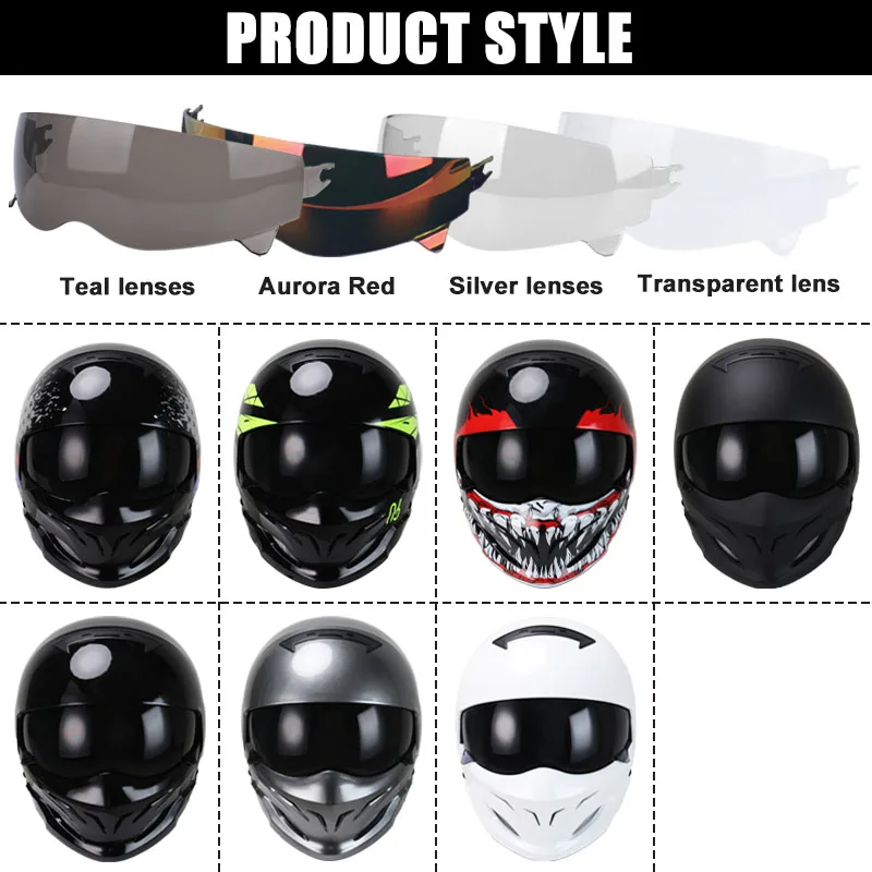 Scorpion Motorcycle Helmet Detachable Multi-purpose Combination Full face helmet Locomotive Personality Half Predator Helmet