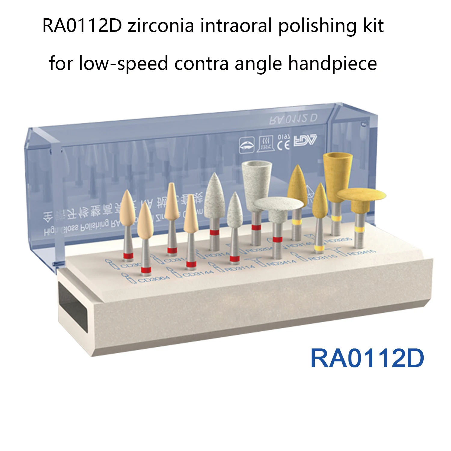 歯科用ゴム研磨ヘッドキット,口腔内ジルコニア,低速コントラアングルハンドピース,ra0112d,1セットあたり12個