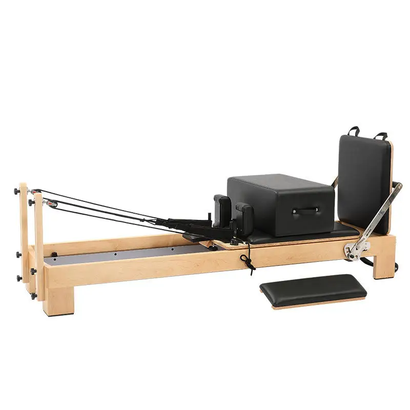 Maple Wood Pilates Reformer Portable Durable Home Studio Commercial Use Body Yoga Exercise
