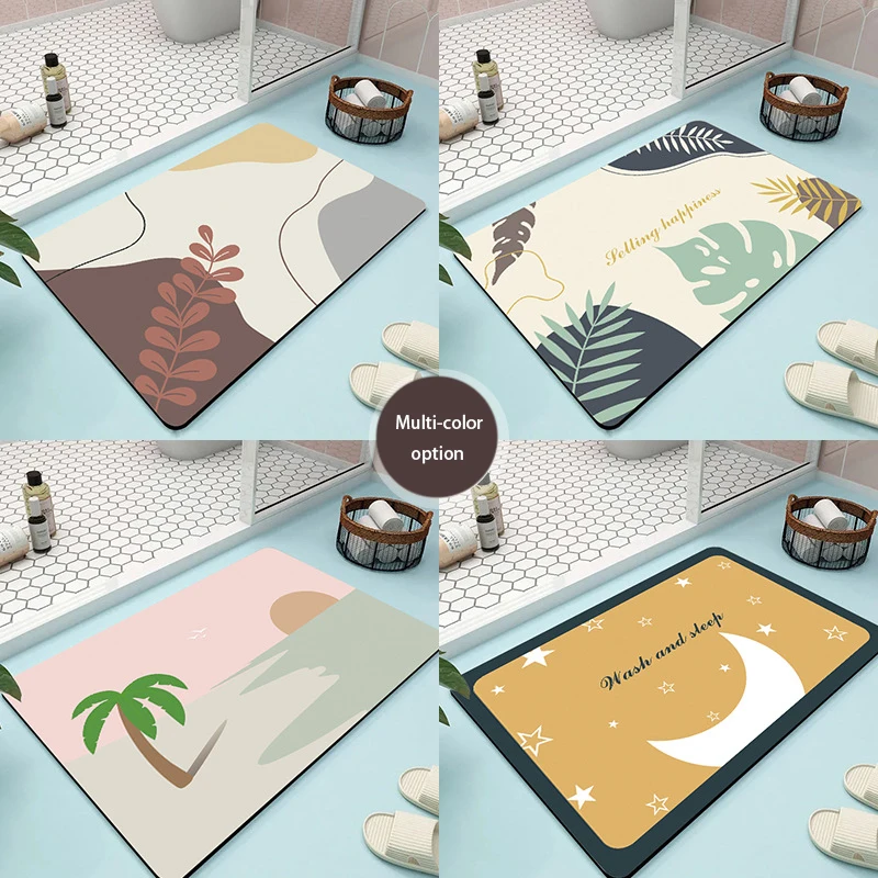 Cartoon Diatom Mud Bathroom Mat,Anti-slip Carpet,Water Absorption,Bathtub Doormat, Foot Pad, Home Decoration, Kitchen Anime Rug