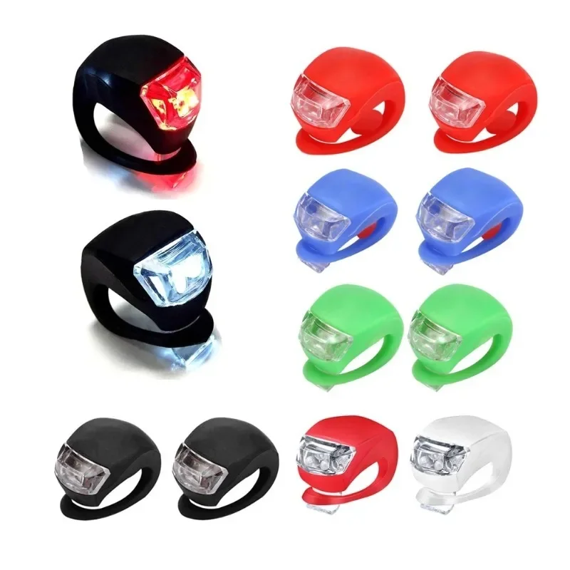 1pc LED Silicone bicicletta anteriore luce posteriore Set 3 modalità impermeabile MTB Mountain Road Bike ciclismo faro fanale posteriore spia