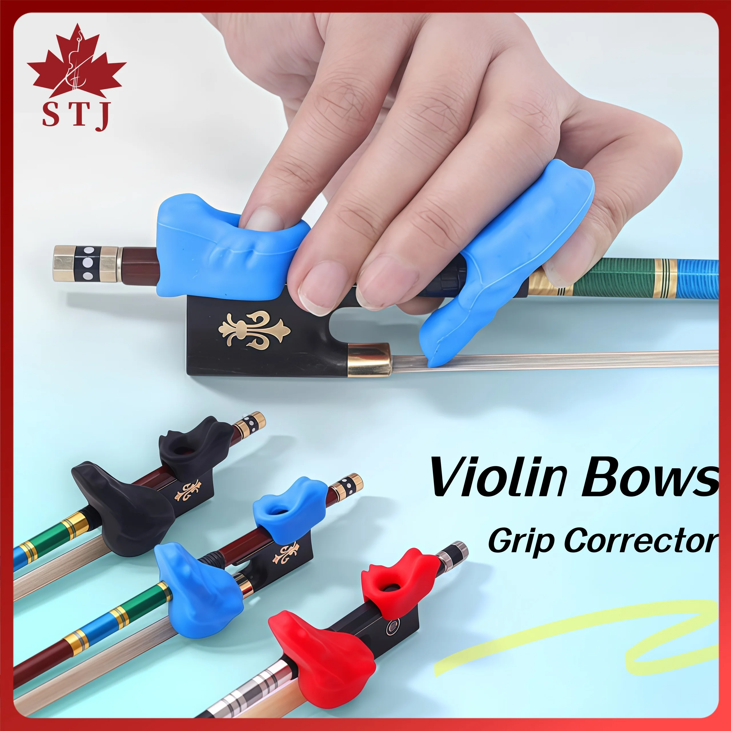 STJ Violin Correction Postures Grip Bow Violin Bow Hold Grip Corrector Silicone Violin Bows Fidde Accessories Pose Orthoses Bow