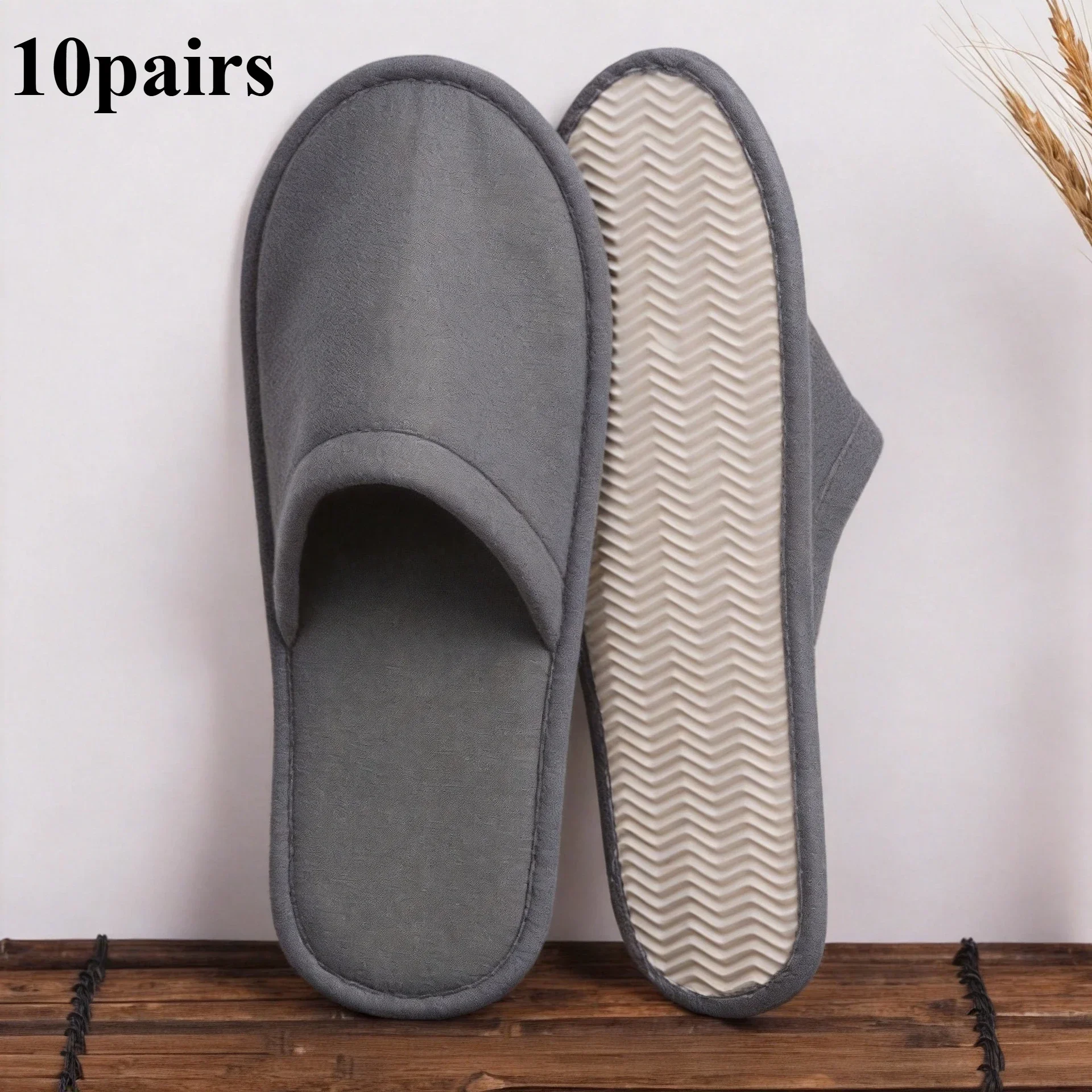10 Paar Einweg-Hausschuhe für Hotels, Spas und Gästehäuser, leichte, atmungsaktive Hausschuhe für Zuhause, Partys, Reisen, Damenschuhe. – Detail 2
