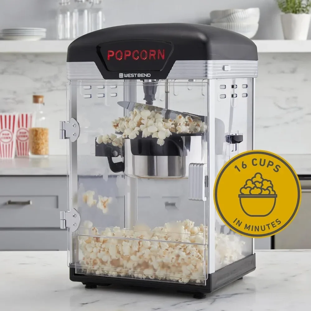 

4 Qt Popcorn Machine, Polycarbonate (PC) Gourmet Popcorns Maker Machine with Nonstick Popcorn Kettle Scoop