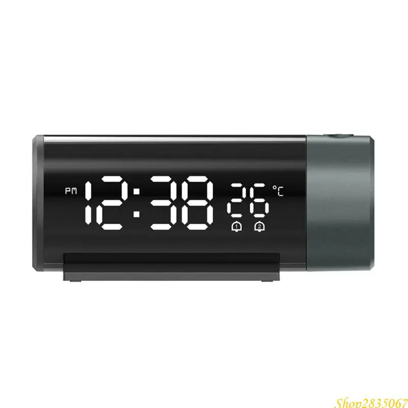 USB Plug in Projection Alarm Clock Digital LED Display Screen for Offices 831F