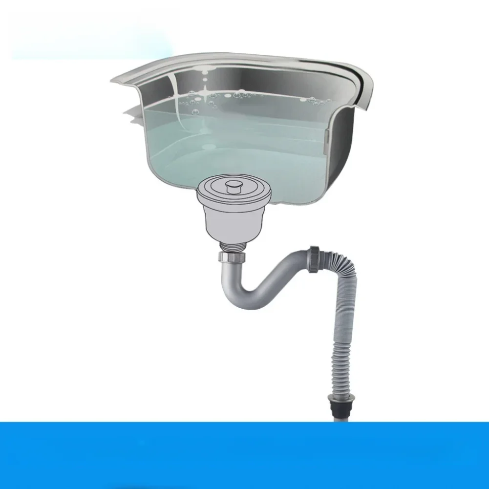 Expandable Single Basin Sink Drain Pipe with Anti-Stink Feature and Integrated Pest Prevention for Kitchen Use