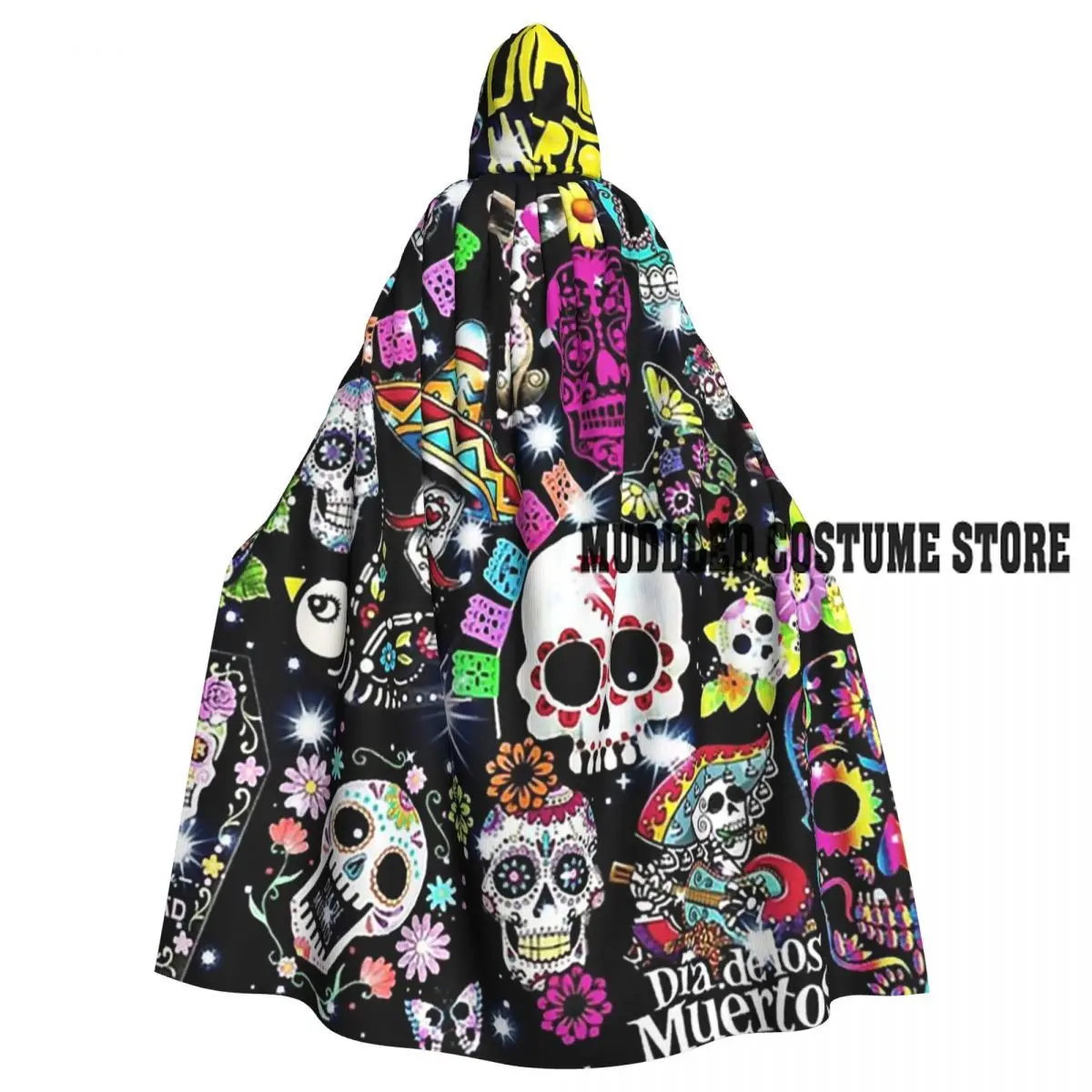 

Длинный плащ с капюшоном «День мертвых», средневековый костюм ведьмы, накидка для косплея, Хэллоуин, вампир, для взрослых, унисекс