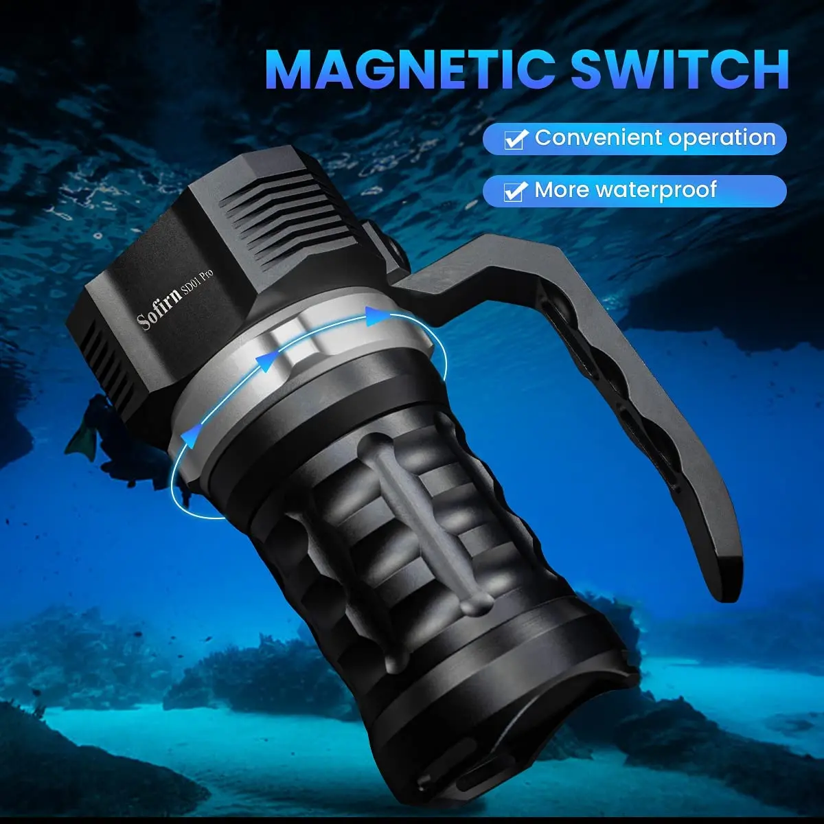 Sofirn SD01 Pro 3* XHP50.2 LED Flashlights 10000LM Super Powerful Dive Flashlight Underwater Scuba Diving Torch