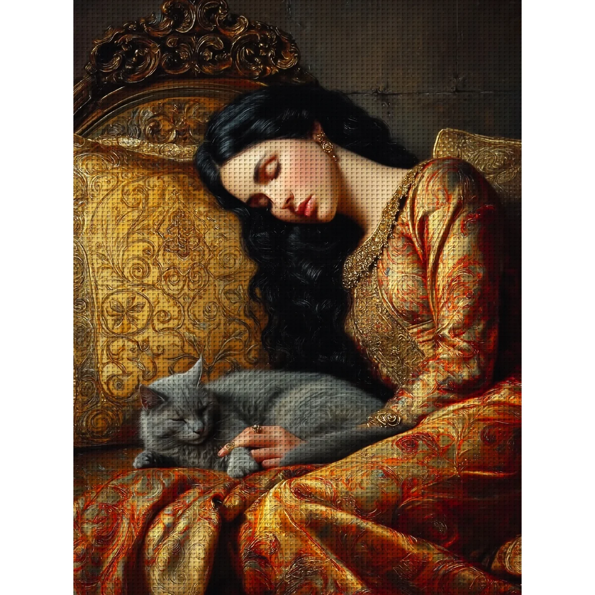 1set 30x40cm[11.8x15.7inches]/40x50cm[15.7x19.7inches] Frameless Cross Stitch Kit, Including Drawings, Needles, Fabric, Instruct - view 6