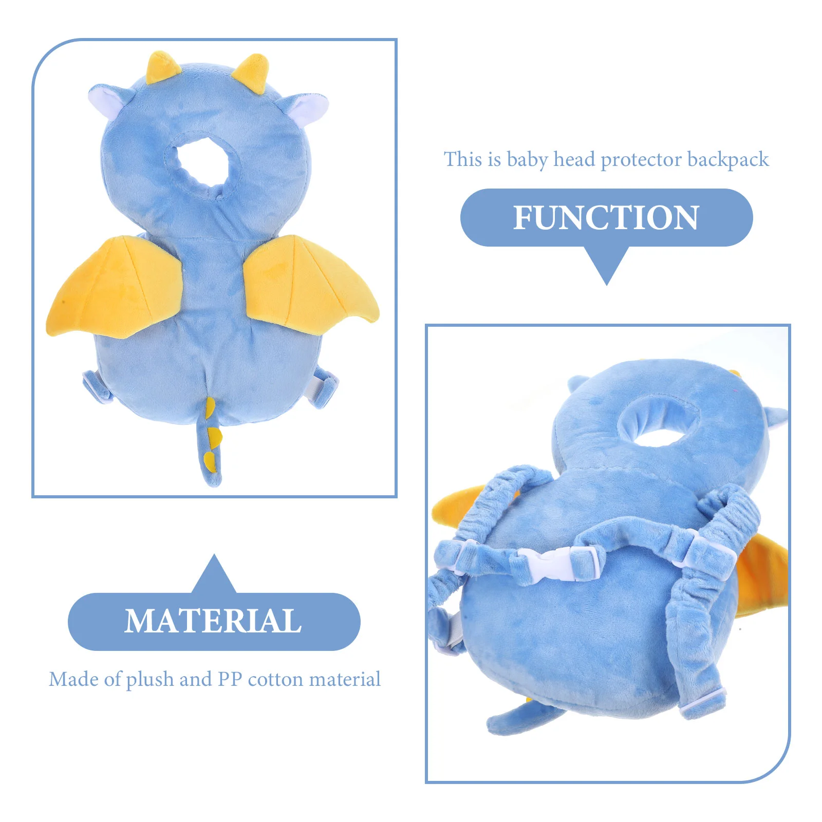 Almohada anticaída para niños pequeños, mochila protectora ajustable para la cabeza de bebés para gatear