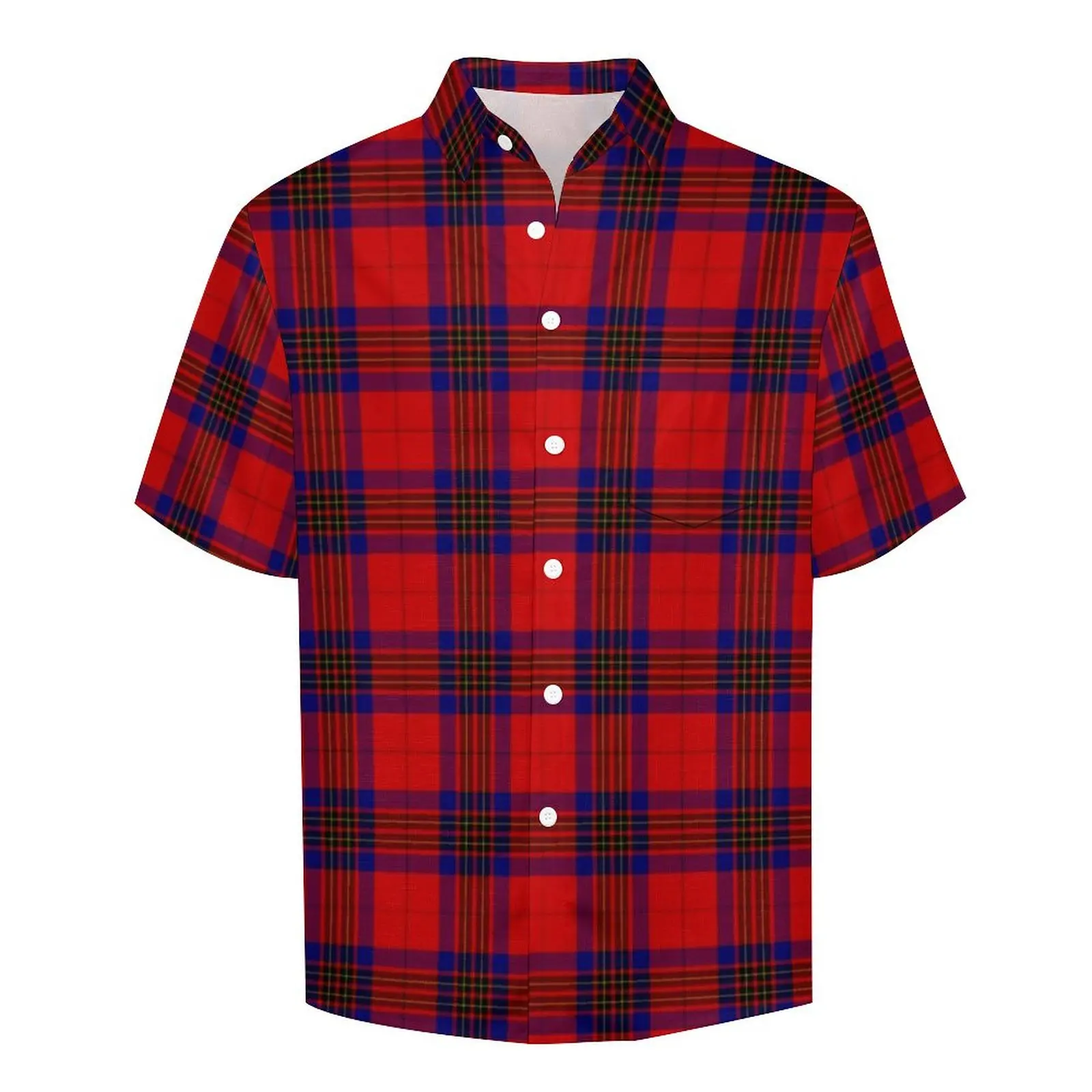 Chemise à carreaux hawaïenne à manches courtes pour hommes, chemisiers décontractés, vêtements personnalisés, grande taille, rouge, noir, imprimé à carreaux, vacances, Harajuku