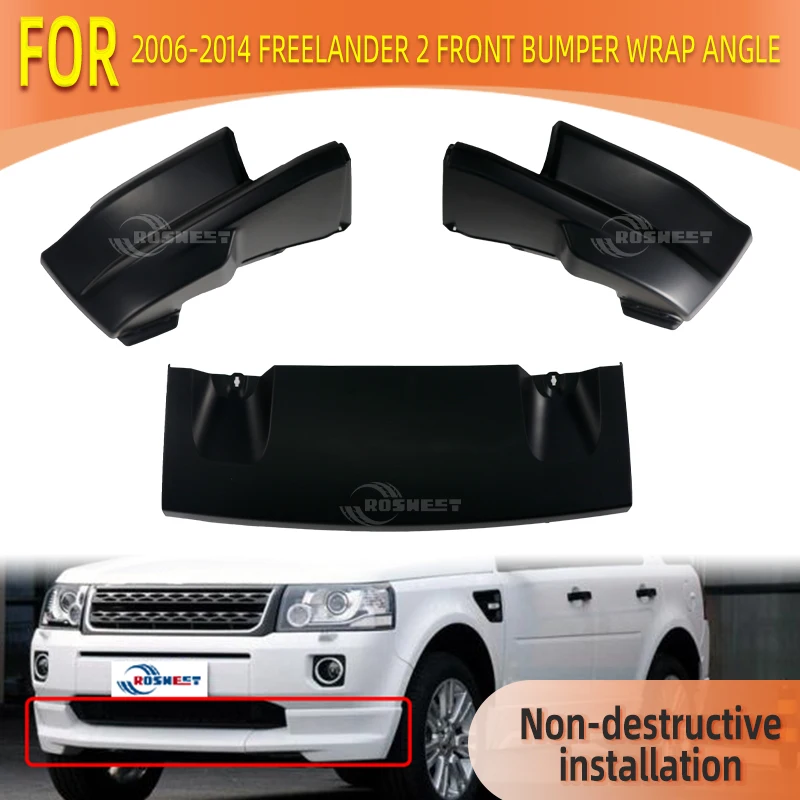 

For Land Rover Freelander 2 2006-2014 L359 Car Front Bumper Wrap Angle Fender Lower Lip Spoiler Trim Molding ABS LR042972