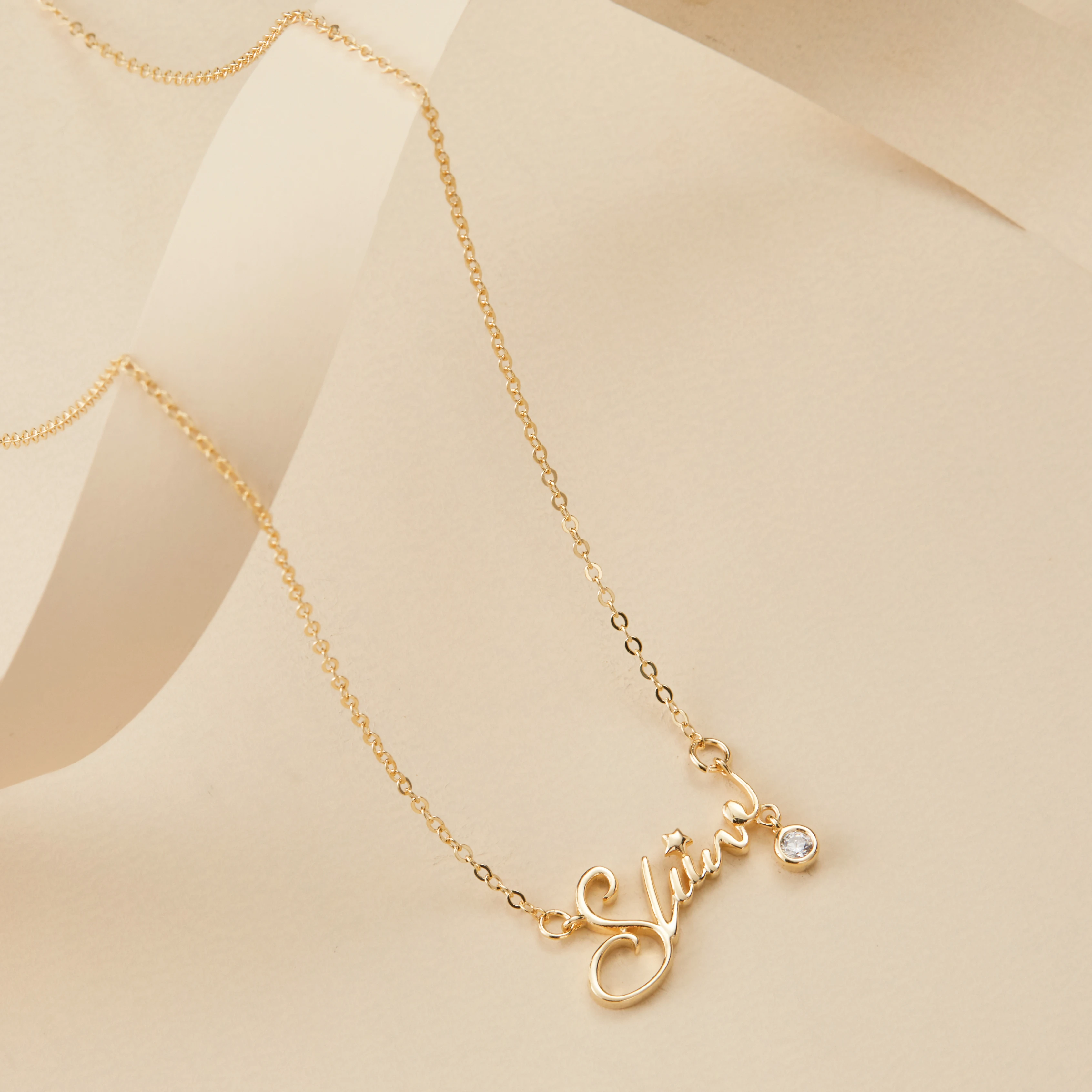 14K Solid Gold Custom Bubble Letter Necklace Custom Initial Necklace Balloon Letter Necklace 14K Real Gold Jewelry