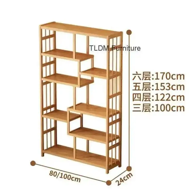 Organizer Room Rack Bamboo Modern Home Simple Bookshelf Display Bookcases Book Living Multi-layer Desk Storage Furniture Stand Y