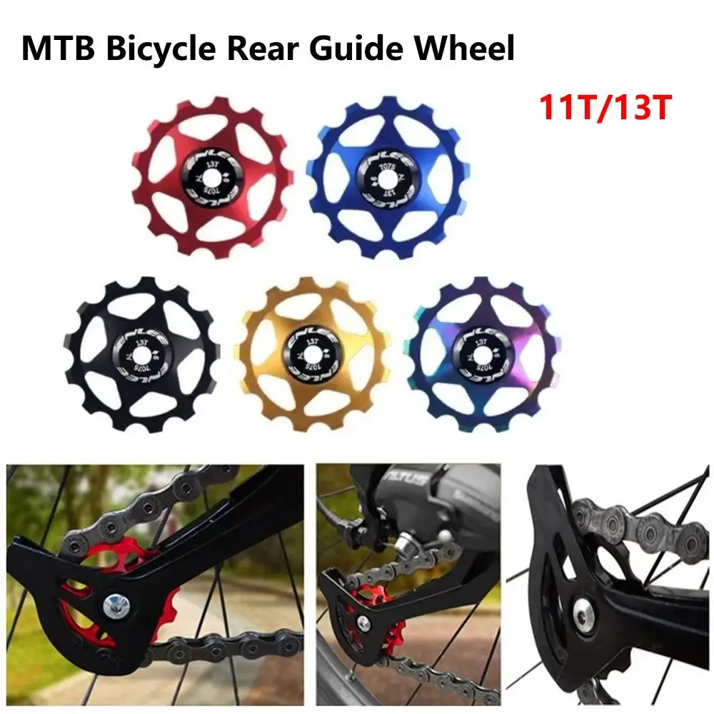 Durable ENLEE Bicycle Rear Guide Wheel Aluminum Alloy 11T 13T Bearing Jockey Wheel Bike Pulley Bicycle Repair Accessories